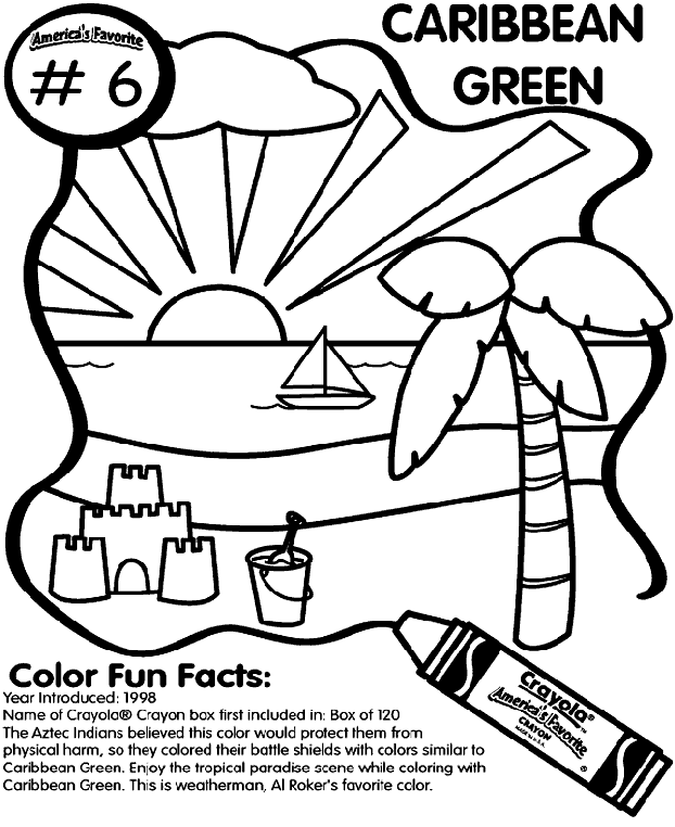 No.6 Caribbean Green coloring page