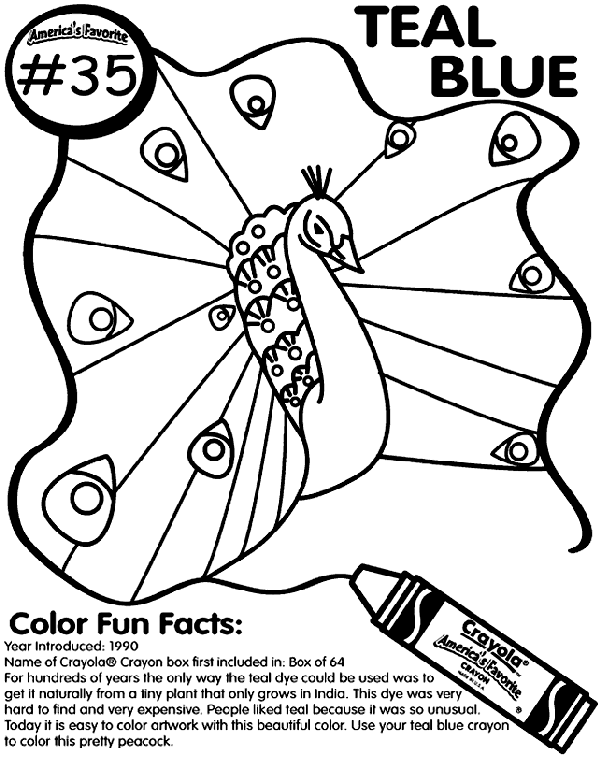 No.35 Teal Blue coloring page
