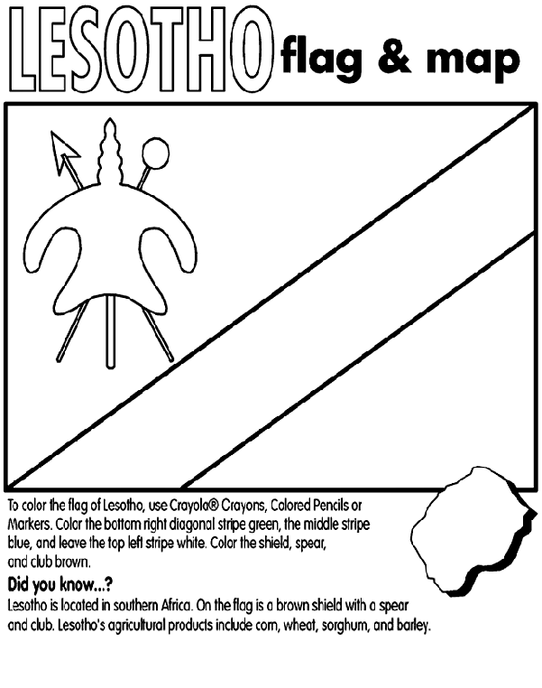 Lesotho coloring page