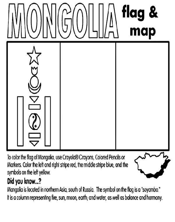 Mongolia coloring page