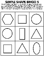 Simple Shape Bingo 5 coloring page