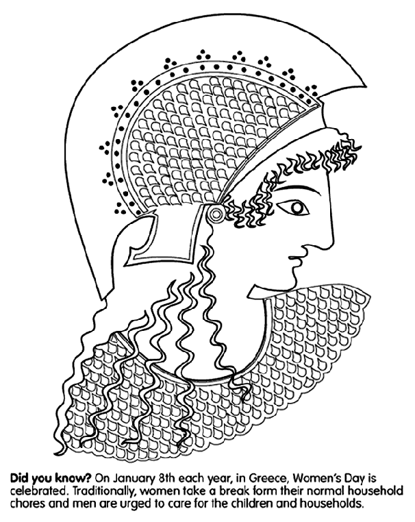 Greek Women's Day coloring page