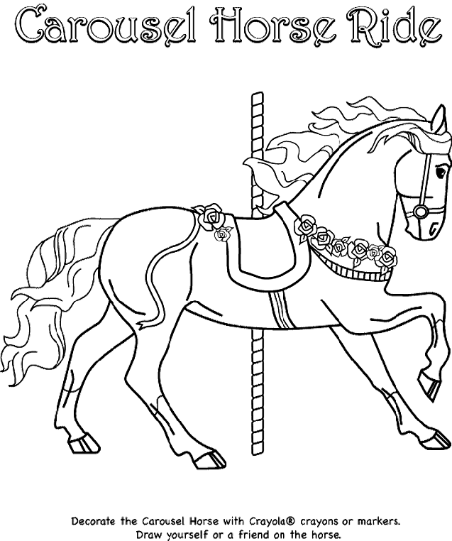 carousel horse coloring pages - photo #21