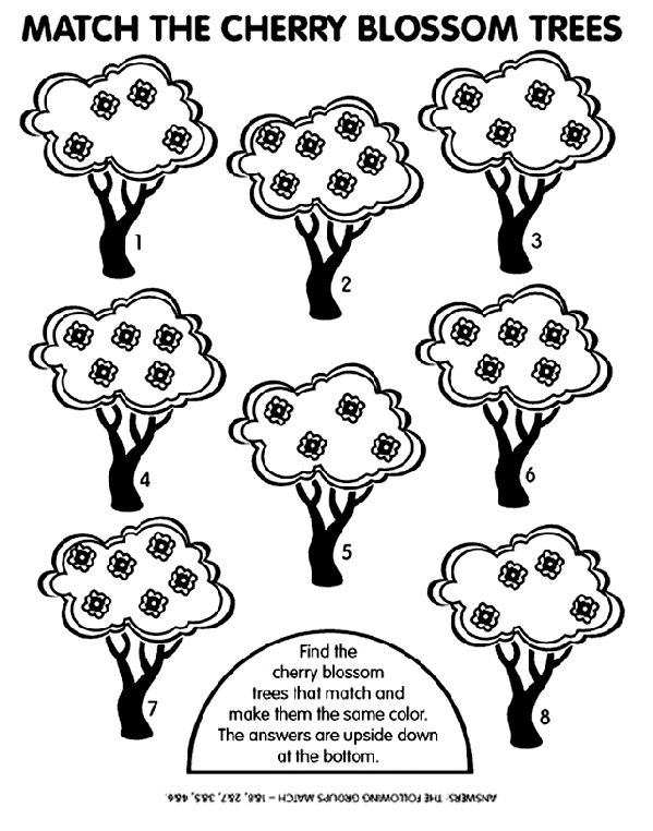 Cherry Tree Coloring Page Cherry Tree Match crayolacomau