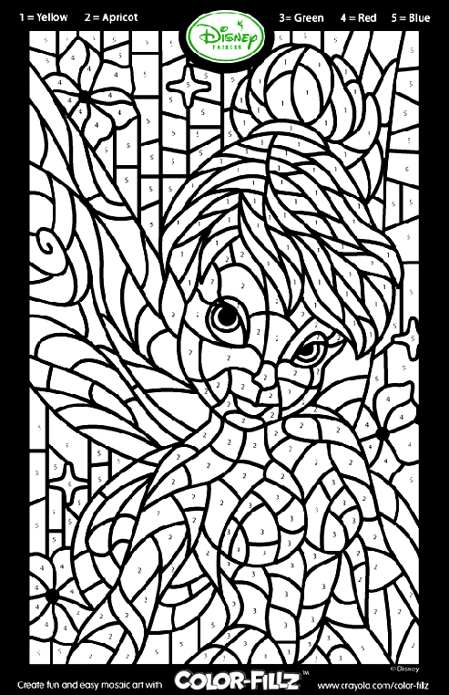 Free Printable Mosaic Coloring Pages Disney Fairies Tinkerbell Mosaic crayolacomau