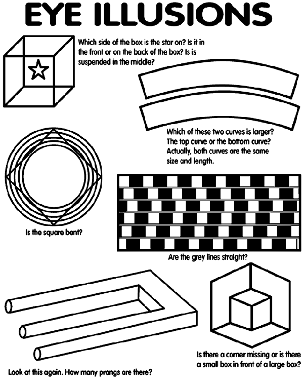 Printable Optical Illusion Coloring Pages Eye Illusions crayolacomau