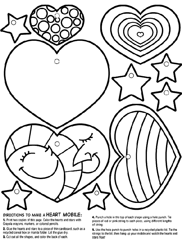 Heart Coloring Pages To Print Out Heart Mobile crayolacomau