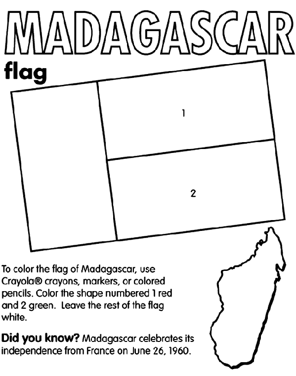 Madagascar Flag Coloring Page Madagascar crayolacomau