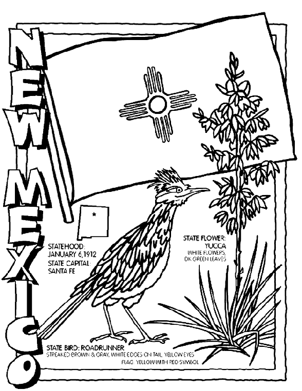 New Mexico Flag Coloring Page New Mexico crayolacomau
