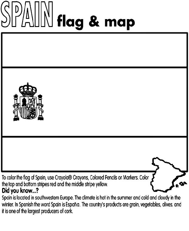 Flag Of Spain Coloring Page Spain crayolacomau