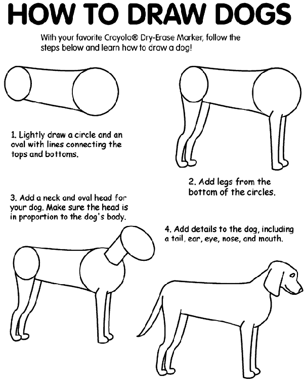 how to draw a dog step by step instructions