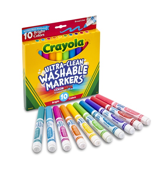 10 Ultra Clean Washable Broad Line Markers Bright Colors  crayola.com.au