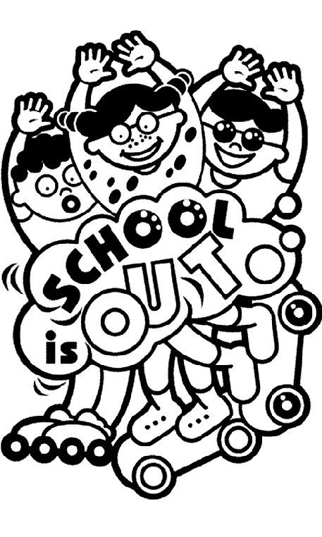 School Is Out Fun coloring page