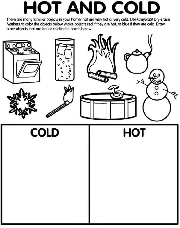 Hot and Cold coloring page