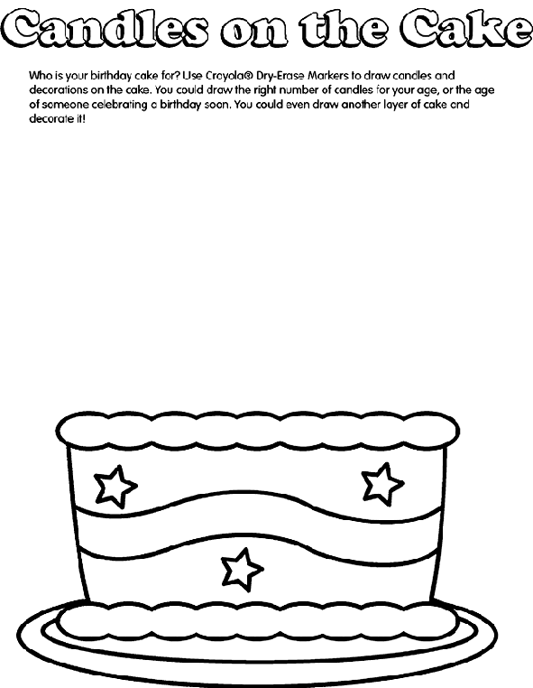 Birthday Cake coloring page