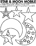 Star and Moon Mobile coloring page