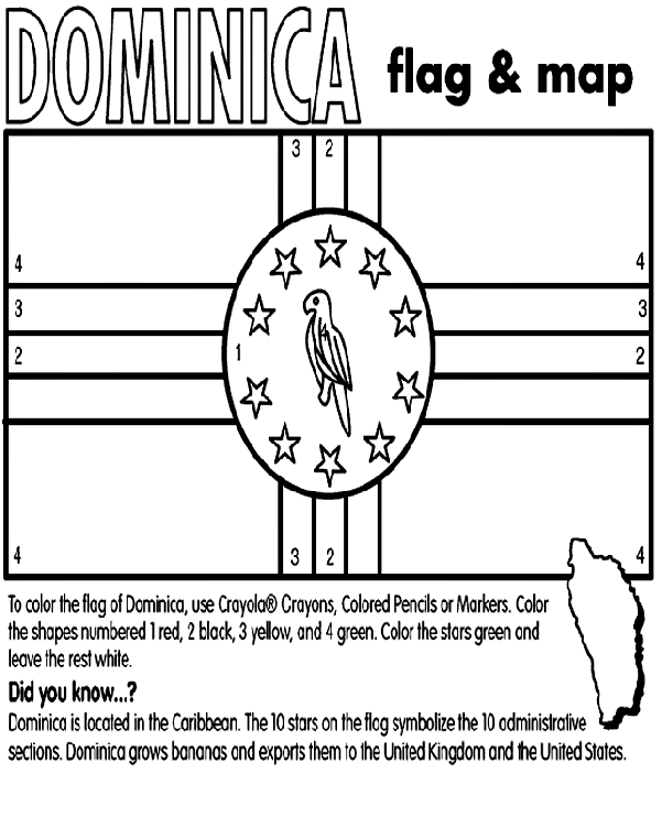 Dominica coloring page