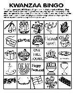 Kwanzaa Bingo Board No.1 coloring page