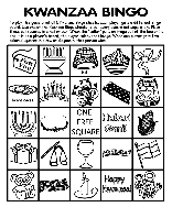 Kwanzaa Bingo Board No.5 coloring page