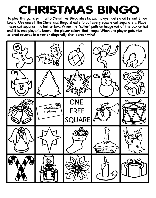 Christmas Bingo Board No.1 coloring page