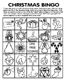 Christmas Bingo Board No.3 coloring page