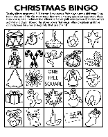 Christmas Bingo Board No.5 coloring page