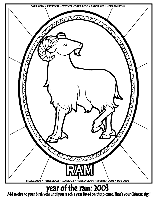 Chinese New Year - Year of the Ram coloring page