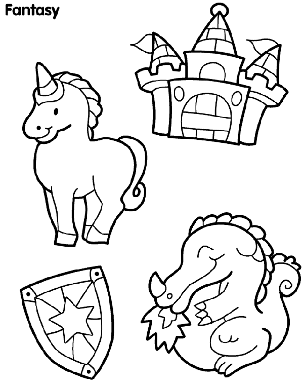 Castle Creatures coloring page