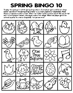 Spring Bingo 10 coloring page