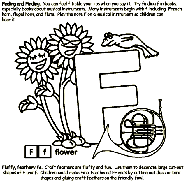 Alphabet F coloring page