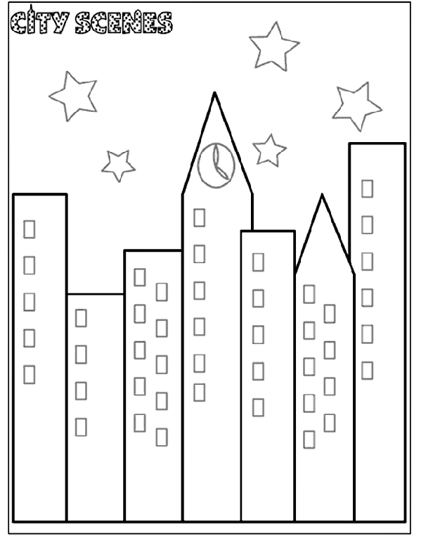 City Scene coloring page