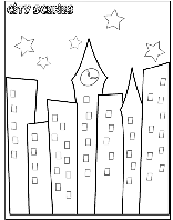 Curvy City Scene coloring page