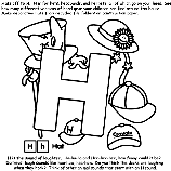 Alphabet H coloring page