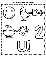 Rebus Birthday Message coloring page