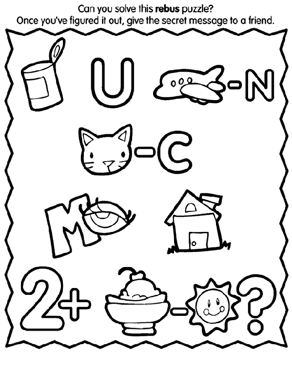 Rebus Play Invitation coloring page