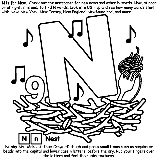 Alphabet N coloring page