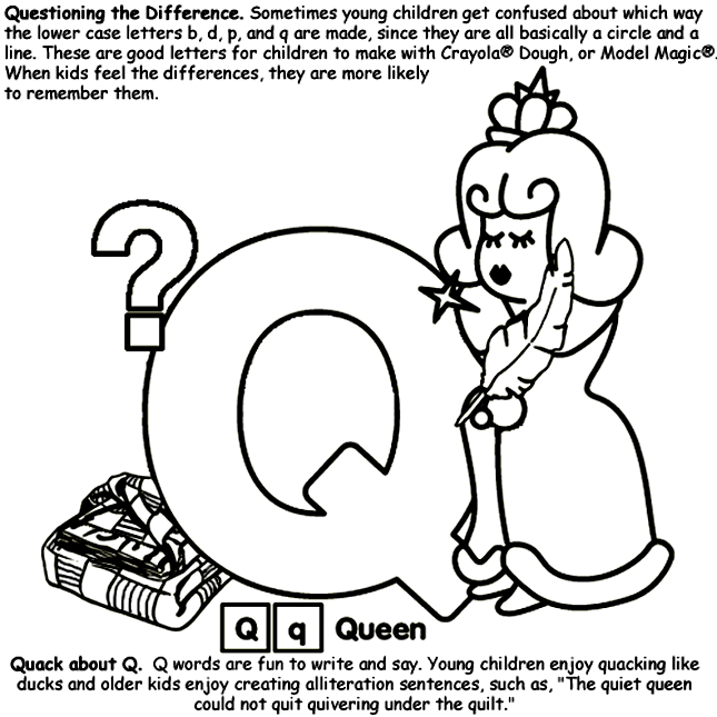 Alphabet Q coloring page
