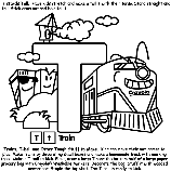 Alphabet T coloring page