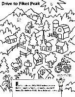 Drive to Pikes Peak coloring page