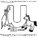 Alphabet U coloring page