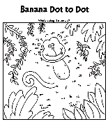 Banana Dot to Dot coloring page