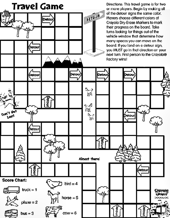 Travel Game coloring page