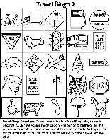 Travel Bingo #2 coloring page