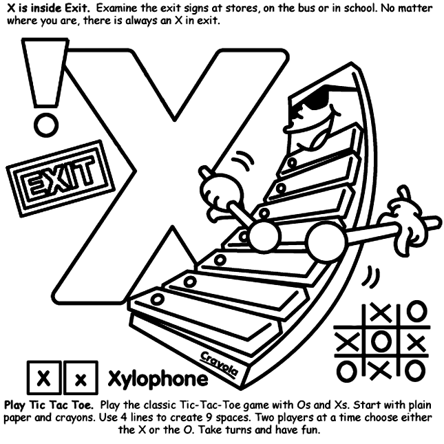 Alphabet X coloring page