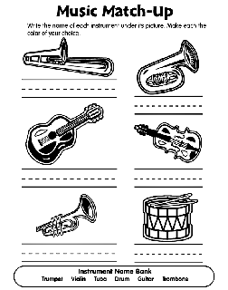 Musical Match Up coloring page