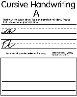 Cursive A coloring page