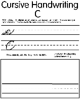Cursive C coloring page