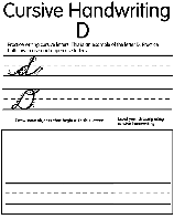 Cursive D coloring page