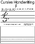 Cursive F coloring page