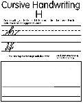 Cursive H coloring page
